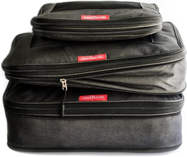 Compression Packing Cubes for Travel Organizers with Double Zipper, LeanTravel - Image 7