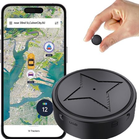 GPS Tracker for Vehicles, GPS Strong Magnetic Vehicle Anti-Lost Tracker, No Subscription - Magnetic Smallest GPS Tracker Locator Real Time, Anti-Theft Micro GPS Tracking Device with Free App