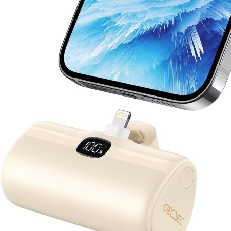 Small Portable Charger, 5000mAh Mini Power Bank for iPhone, 20W Fast Charging Power Bank, Travel Essentials for Portable Charger Compatible with iPhone 14/14 Pro Max/13/13 Pro/12/11/XS (Yellow)